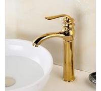 Rubinetto per lavabo da bagno in oro vintage retrò monocomando miscelatore per lavabo acqua calda e fredda design a foro singolo rubinetti eleganti per arredamento classico della casa