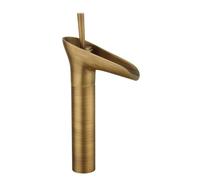 Rubinetto per lavabo da bagno in ottone anticato girevole a 360°, design corto, stile vintage, look retrò, durevole ed elegante, per bagni moderni