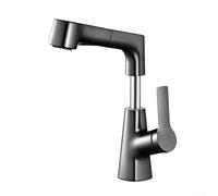 Rubinetto per lavabo da bagno, miscelatore estraibile con design a sollevamento, doppia modalità di spruzzo, controllo della temperatura a maniglia singola, struttura in ABS, adatto a tutte le altezze