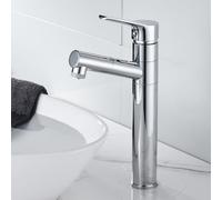 Rubinetto per lavabo da Bagno Nero con doccetta Estraibile, Miscelatore monocomando in Ottone ad Arco Alto, 2 modalità di spruzzo, Rubinetto Moderno per lavabo da Bagno