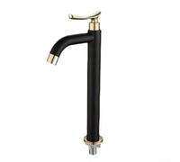 Rubinetto per lavabo da Bagno Nero e d, Rubinetto per Acqua Fredda con Maniglia Singola in Acciaio Inossidabile ad Arco Alto per lavabo, Design Moderno ed Elegante