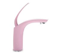 Rubinetto per lavabo da bagno nero interamente in rame, rubinetto per acqua calda e fredda per lavabo, lavabo da bagno domestico, lavabo fuori terra, rubinetto per piscina a foro singolo, rosa curvo