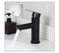 Rubinetto per lavabo da bagno nero, rubinetto corto con maniglia singola, miscelatore moderno per lavabo per un arredamento elegante