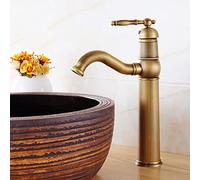 Rubinetto per lavabo da bagno vintage girevole a 360 ° in ottone anticato miscelatore acqua calda e fredda retrò rubinetto per bagno elegante arredamento