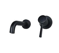 Rubinetto per lavabo da parete in ottone nero, 15 cm, miscelatore per bagno e cucina, design moderno e facile da installare, perfetto per una decorazione elegante della casa