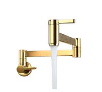 Rubinetto per lavabo doppio interruttore in ottone Rubinetto per lavabo da cucina a parete pieghevole singolo rubinetto freddo Mop Lavello Estensione Pot Filler Faucet Oro Nero Cromo (Colore : Matt