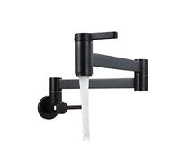 Rubinetto per lavabo doppio interruttore in ottone Rubinetto per lavabo da cucina a parete pieghevole singolo rubinetto freddo Mop Lavello Estensione Pot Filler Faucet Oro Nero Cromo (Colore : Matt