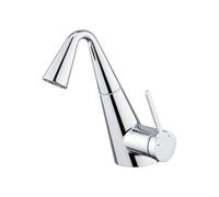 Rubinetto per lavabo estraibile, rubinetto per bagno in ottone bianco latte, miscelatore monocomando caldo freddo senza spruzzi,Sicuro e affidabile(Silver plating)