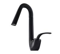 Rubinetto per lavabo girevole a 360°, in ottone anticato, monocomando, per bagno, acqua calda/fredda, tubi standard britannici, elegante finitura nera