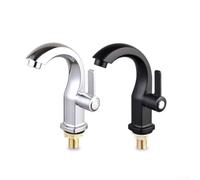 Rubinetto per lavabo in ABS per uso solo con acqua fredda, con meccanismo di controllo a leva e integrazione con gorgogliatore a risparmio idrico (argento)