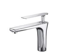 Rubinetto per lavabo in oro spazzolato Tutto il rame Caldo e Freddo Rubinetto Del Bacino Singola Maniglia di Controllo Ottone Premium per Hotel & Uso Domestico Elegante Design Breve Durevole ed