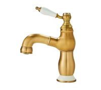 Rubinetto per lavabo in ottone anticato con doccetta estraibile, miscelatore monocomando per lavabo da bagno retrò, acqua calda/fredda, tubi flessibili standard del Regno Unito, costruzione durevole