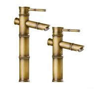 Rubinetto per lavabo in ottone antico, rubinetto per lavabo in stile vintage con maniglia singola per miscelatore acqua calda e fredda, rubinetti per lavabo da bagno in buona struttura in ottone (S)