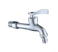Rubinetto per lavabo in ottone argentato, 15 cm, design compatto con valvola a disco per un facile controllo del flusso, raccordi standard britannici