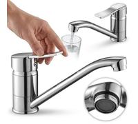 Rubinetto per lavabo MADERA, con beccuccio girevole, cromato, lucido, a paviment
