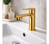 Rubinetto per lavabo miscelatore monocomando moderno da bagno oro lucido