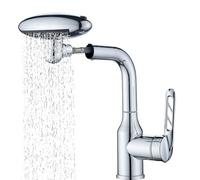 Rubinetto per lavabo, moderno mixer con finitura cromata, struttura in resistente, facile da installare, regolazione del flusso regolare per lavabo, o piano di lavoro