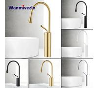 Rubinetto per lavabo moderno rubinetto per lavabo in oro spazzolato nero argento montato sul ponte miscelatore per lavabo con rotazione a 360 rubinetti in ottone caldo e freddo