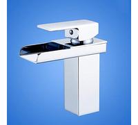 Rubinetto per lavabo Rubinetto in rame puro Rubinetto per lavabo a cascata Rubinetto monoforo per acqua calda e fredda Lavello sul palco Sotto il palco Rubinetto per lavaggio bagno Rubinetto per acqua