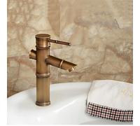 Rubinetto per lavabo, Rubinetto per bagno antico Rubinetti per lavabo in ottone Vaso in stile retrò europeo Rubinetto per lavabo alto in bambù Miscelatore acqua calda e fredda Gru (Colore : A3 Tall)