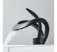 Rubinetto per lavabo, Rubinetto per lavabo a cascata, Miscelatore monocomando per lavabo con acqua calda e fredda, Rubinetti per lavabo in ottone 1 foro, Rubinetto per lavabo per lavabo, Cromo