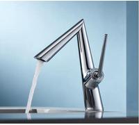 Rubinetto per lavabo Rubinetto per lavabo Grigio Art Design Stile Morden Rubinetto Monocomando per lavabo Rubinetto per lavabo con Doccia Calda e Fredda (Colore: Cromo)