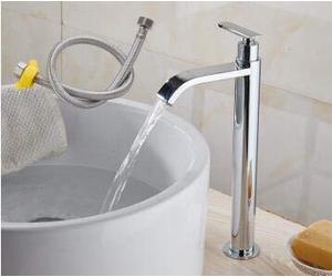Rubinetto per lavabo, Rubinetto per lavabo, Solo Rubinetto per Bagno Freddo, Rubinetto per lavabo Nero, Rubinetto per lavabo Alto in Acciaio Inossidabile 304 per Acqua Fredda (st