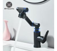 Rubinetto per lavabo Rubinetto per lavandino del bagno Spruzzatore a flusso Miscelatore per lavabo con acqua calda fredda montata su piano Maniglia singola Rubinetto per lavaggio a foro singolo