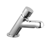 Rubinetto per lavabo temporizzato a pulsante Idral in ottone cromo