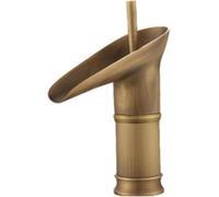 Rubinetto per Lavandino da Bagno A Cascata retrò Monocomando in Ottone Antico Rubinetto A Cascata Rubinetti Vintage per Lavabo da Bagno, Low