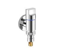 Rubinetto per lavatrice, 1/2" Valvola ad Angolo per Lavatrice, Rubinetto d'Arresto in Ottone ad Apertura Rapida, rubinetto automatico, adatto per Lavatrici, collegamento del tubo (Argento)