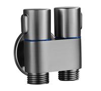 Rubinetto per lavatrice a doppio controllo a tre vie Rubinetto per scopa ad angolo Rubinetto grigio Uscita acqua fredda Bacini da giardino in ottone massiccio