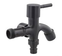 Rubinetto per lavatrice con 1 ingresso e 2 uscite, combinando funzioni di bidet e approvvigionamento idrico, compatibile con impianti standard e struttura in lega (nero)