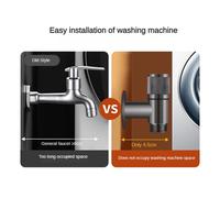 Rubinetto per lavatrice con controllo a tre vie, argento, uno in tre fuori