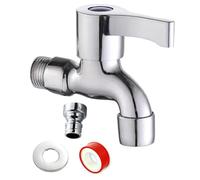 Rubinetto per lavatrice - Rubinetto per acqua lungo con maniglia singola 9x7,7 cm, rubinettoo in rame per lavatrice, design a collo lungo a singola, limite di 90 gradi