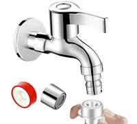 Rubinetto per lavatrice - Valvola in rame resistente alla ruggine | Design a singola entrata e a due uscite - Controllo 'acqua per bagno Bagno Doccia Lavello Lavello Piscina Giardino Dormitorio