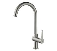 Rubinetto per lavello a colonna Laveo ALITA Silver con beccuccio a U.