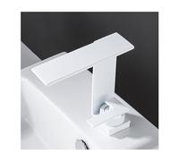 rubinetto per lavello, Cascata, ottone massiccio, rubinetto monoforo con maniglia singola for lavabo del bagno(White)