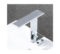 rubinetto per lavello, Cascata, ottone massiccio, rubinetto monoforo con maniglia singola for lavabo del bagno(Silver)