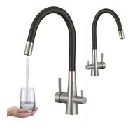 Laveo Riveco rubinetto per filtro dell'acqua verticale acciaio inossidabile-nero BRI_768D