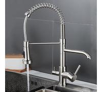 Rubinetto per lavello da cucina a 3 vie, rubinetto a spruzzo girevole a 360°, rubinetto per osmosi in ottone spazzolato, design moderno ed elegante, perfetto per la cucina domestica