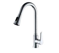 Rubinetto per lavello da cucina estraibile kaki rubinetto in rame girevole a 360 ° con uscita acqua DualMode Tubo da 60 cm Design moderno per un facile utilizzo in cucina