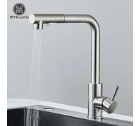 Rubinetto per lavello da cucina estraibile Rubinetto ad alta pressione a due modelli Ugello spruzzatore a flusso Rubinetto in acciaio inossidabile Installazione del ponte Acqua calda e fredda