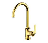 Rubinetto per lavello da cucina per bar fattoria commerciale, oro, lusso rotazione a 360 gradi rubinetti in ottone vintage, lavabo da bagno rubinetti miscelatore acqua calda e fredda