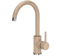Rubinetto per lavello in acciaio inox girevole a 360°, a forma di U, rubinetto da cucina monocomando, miscelatore per lavello, rubinetto per lavello da cucina e bagno, colore: beige