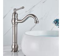 Rubinetto per lavello in ottone antico, miscelatore per acqua calda e fredda, rubinetto per bagno a ponte, design elegante, struttura in ottone resistente, perfetto per la ristrutturazione della casa