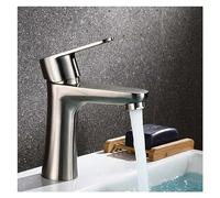 rubinetto per lavello, Lavabo da appoggio in acciaio inossidabile con maniglia singola, alto, in nichel spazzolato(Tm fa ss029)