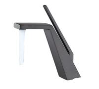 rubinetto per lavello, Rubinetti for lavabo da piano con maniglia singola in ottone nero opaco, antispruzzo, miscelatori for acqua calda e fredda Arches Faucets(Mp35 grey)