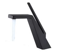 rubinetto per lavello, Rubinetti for lavabo da piano con maniglia singola in ottone nero opaco, antispruzzo, miscelatori for acqua calda e fredda Arches Faucets(Mp35 black)