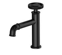 rubinetto per lavello, Rubinetti for lavabo industriali in ottone a 1 foro, con acqua fredda, nero + oro champagne(Black)